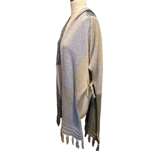Kye Mi Women Gray Blue Sweater Kimono Cardigan oversized size Small - Picture 4 of 10